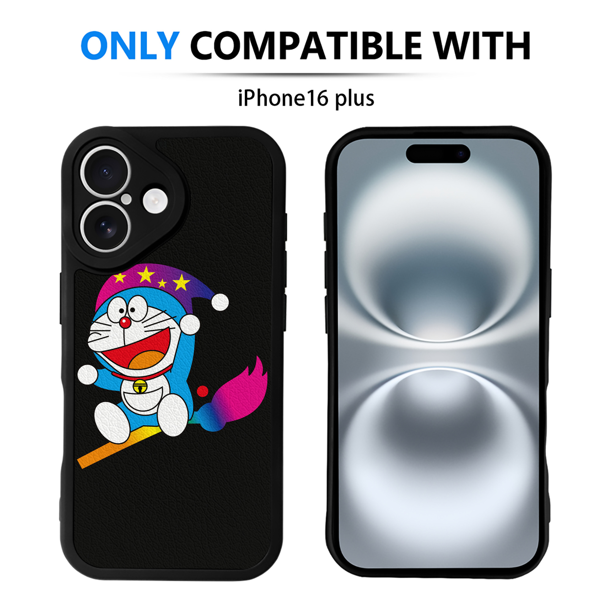 （画像用） ドラえもん Doraemon 【iPhone 16シリーズ対応】シリコンスマホケース（レザー調） 材質：シリコン
